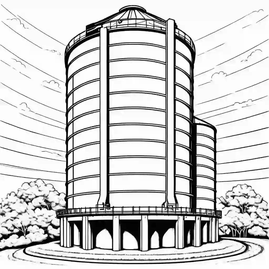 Cement Silo coloring pages